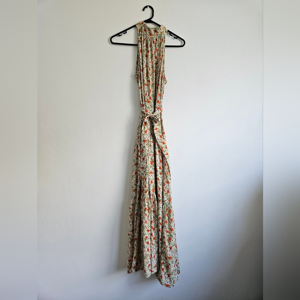 Thanne | Dress - Size 10 | Summer Halter Maxi Dress - Green & Orange Floral - Picture 9 of 9